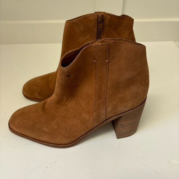 Lucky Brand Pinkton Bootie Brown Suede Ankle Zipper Sz 10M - Picture 3 of 8